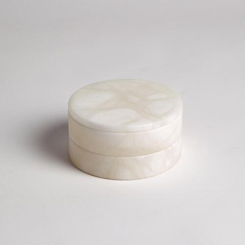 Alabaster Swivel Box-White