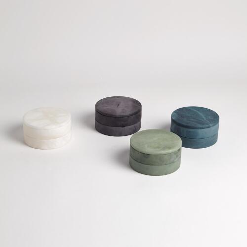 Alabaster Swivel Box-White