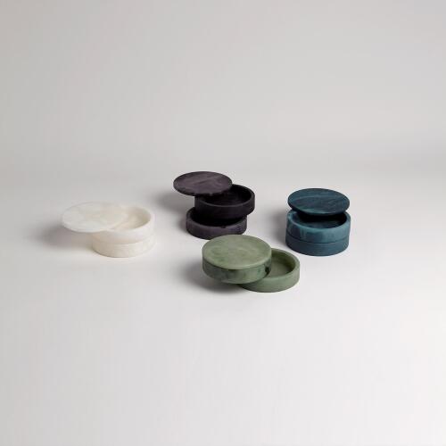 Alabaster Swivel Box-White