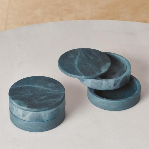 Alabaster Swivel Box-Blue