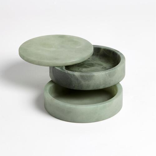 Alabaster Swivel Box-Green