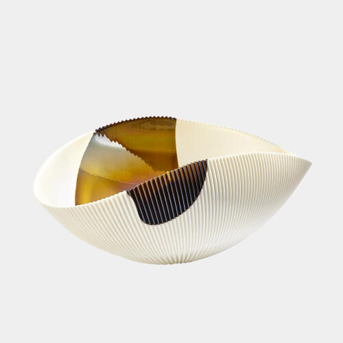 Pleated Bowl-Bronze Stripe