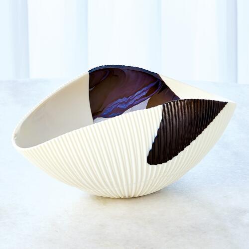 Pleated Bowl-Bronze Stripe