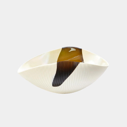 Pleated Bowl-Bronze Stripe
