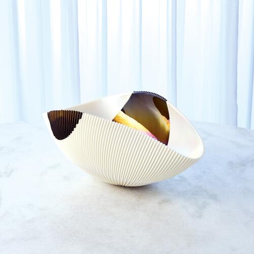 Pleated Bowl-Bronze Stripe