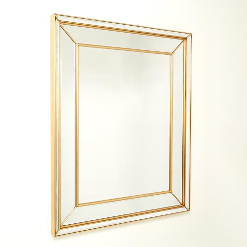 Bevel on Bevel Mirror-Gold Leaf