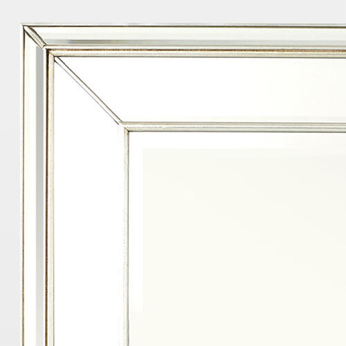 Bevel on Bevel Mirror-Silver Leaf