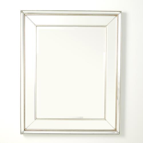 Bevel on Bevel Mirror-Silver Leaf