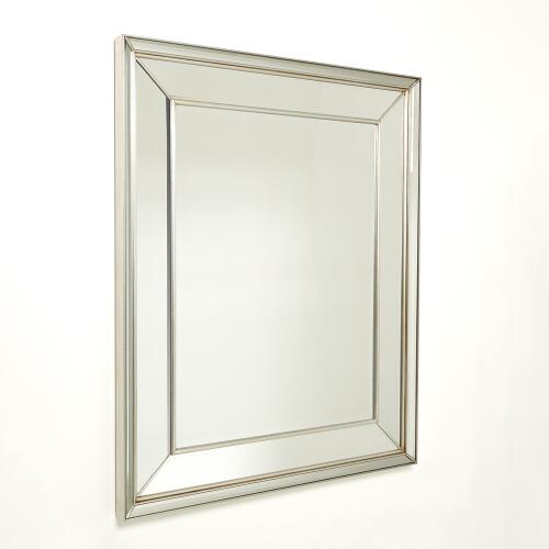 Bevel on Bevel Mirror-Silver Leaf