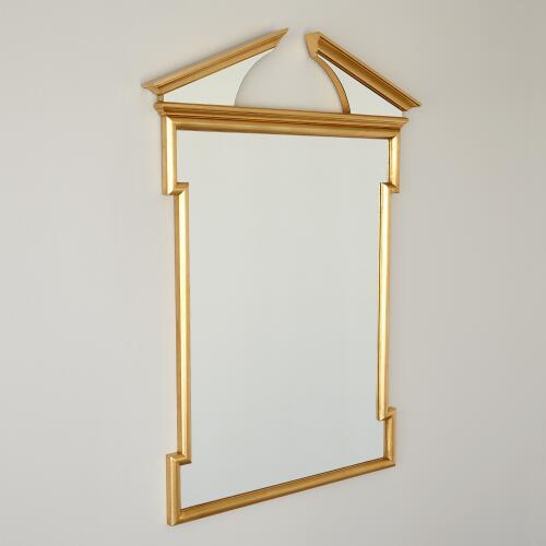 Broken Pediment Mirror-Gold Leaf