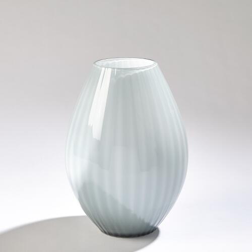 Cased Glass Stripe Vase-Blue