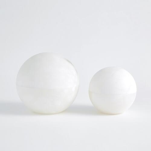 Alabaster Sphere Box-White