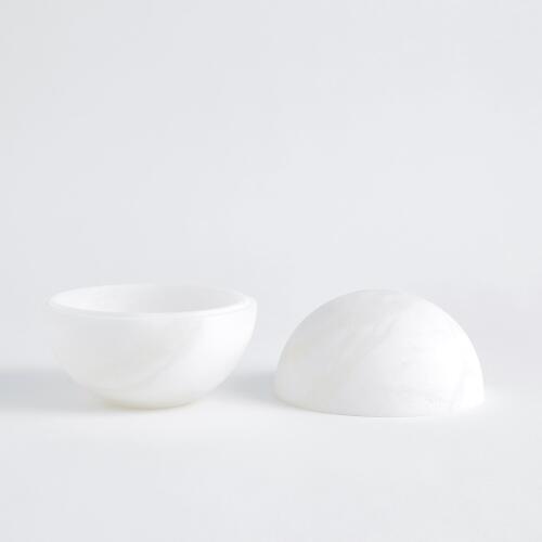 Alabaster Sphere Box-White