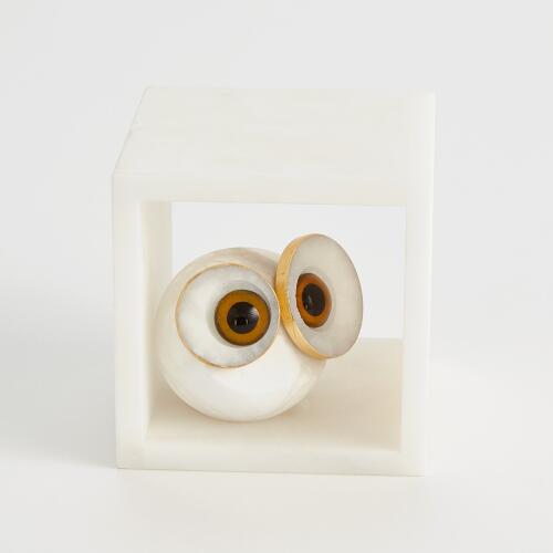Alabaster Big Eyed Owl