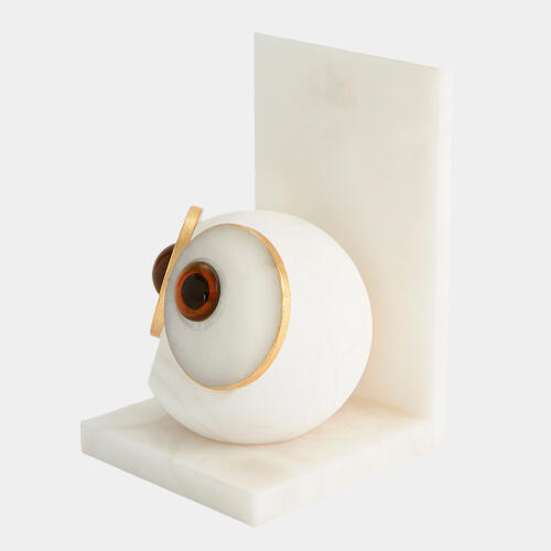 Allocco Big Eye Bookends-Alabaster