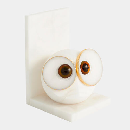 Allocco Big Eye Bookends-Alabaster