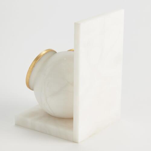 Alabaster Big Eyed Owl Bookends