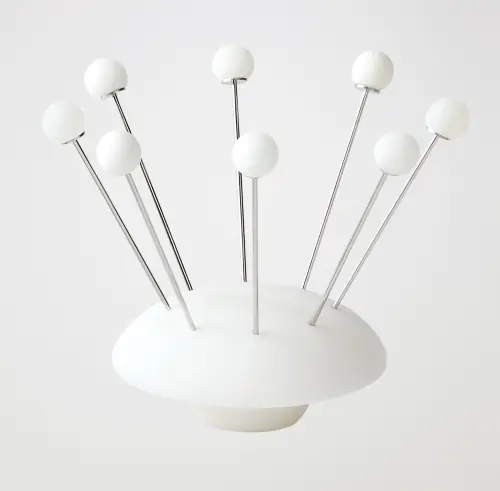 Alabaster Cocktail Picks w/Base-White