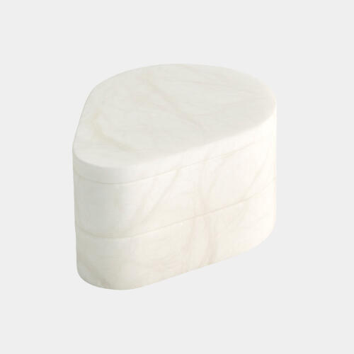 Alabaster Teardrop Double Box-Swivel-White