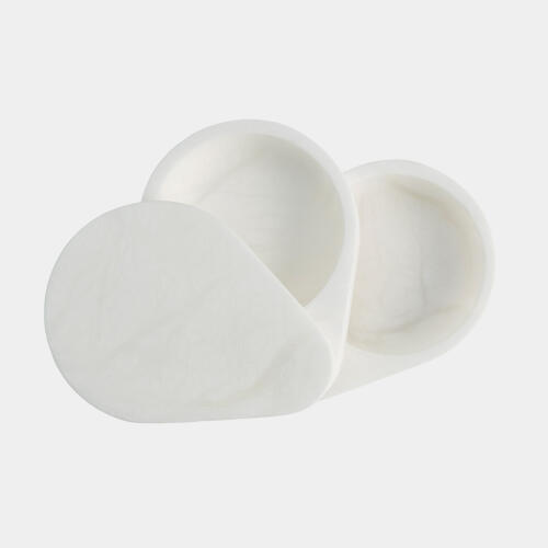Alabaster Teardrop Double Box-Swivel-White