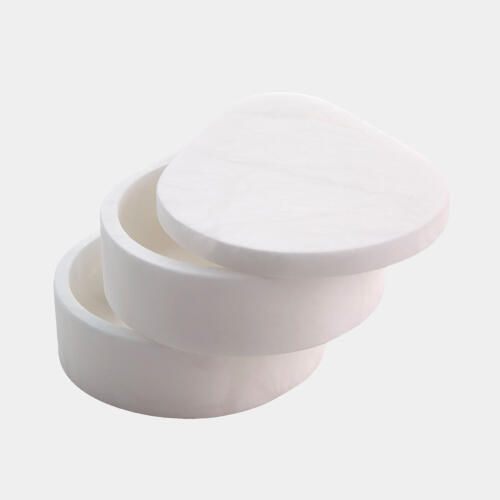 Alabaster Teardrop Double Box-Swivel-White