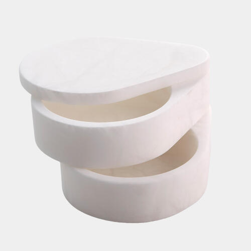 Alabaster Teardrop Double Box-Swivel-White
