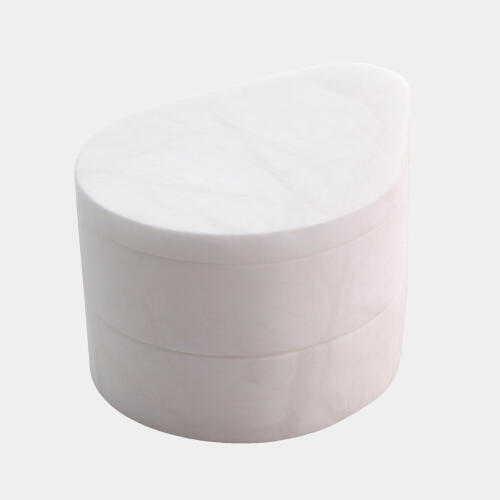 Alabaster Teardrop Double Box-Swivel-White
