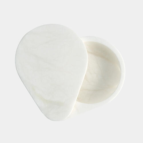 Alabaster Teardrop Double Box-Swivel-White