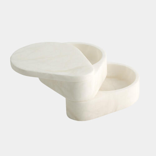 Alabaster Teardrop Double Box-Swivel-White
