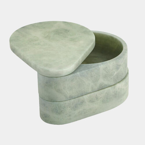 Alabaster Teardrop Double Box-Swivel-Green