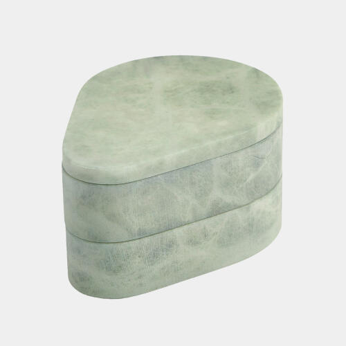 Alabaster Teardrop Double Box-Swivel-Green