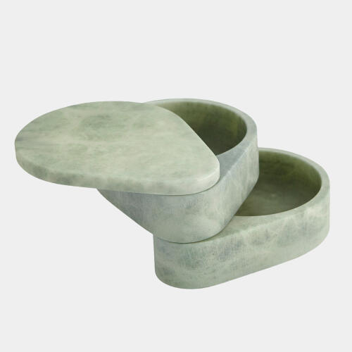 Alabaster Teardrop Double Box-Swivel-Green