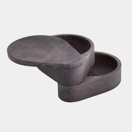 Alabaster Teardrop Double Box-Swivel-Gray