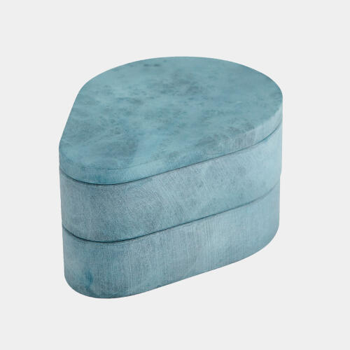 Alabaster Teardrop Double Box-Swivel-Blue