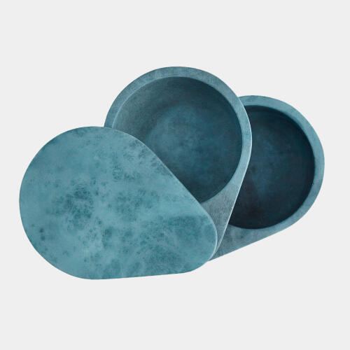 Alabaster Teardrop Double Box-Swivel-Blue