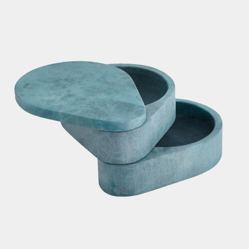 Alabaster Teardrop Double Box-Swivel-Blue