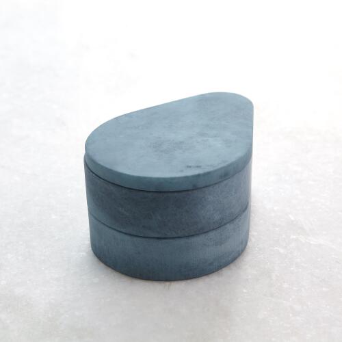 Alabaster Teardrop Double Box-Swivel-Blue