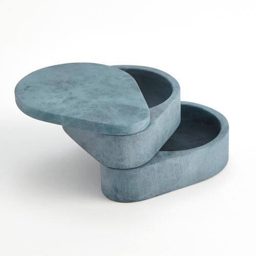 Alabaster Teardrop Double Box-Swivel-Blue