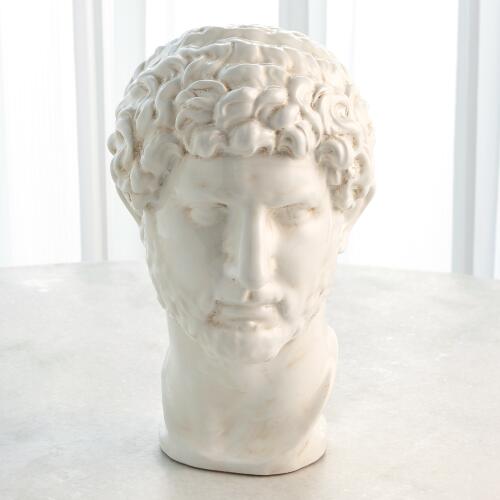 Hadrian Bust-White Glaze