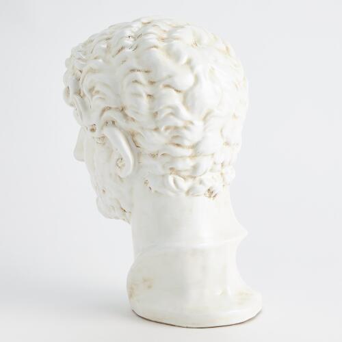 Hadrian Bust-White Glaze