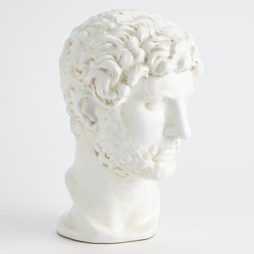 Hadrian Bust-White Glaze