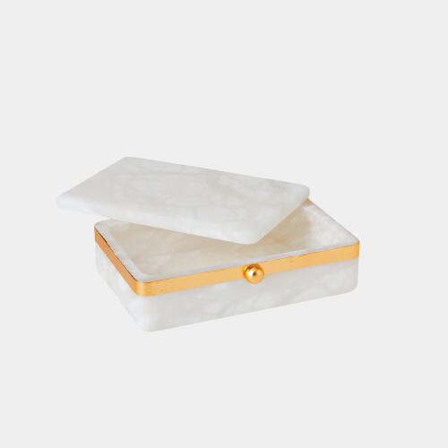 Tyla Gold Band Swivel Alabaster Box-Lg