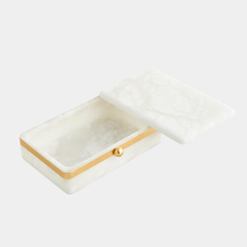 Tyla Gold Band Swivel Alabaster Box-Lg