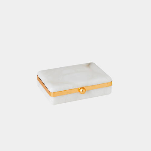 Tyla Gold Band Swivel Alabaster Box-Med