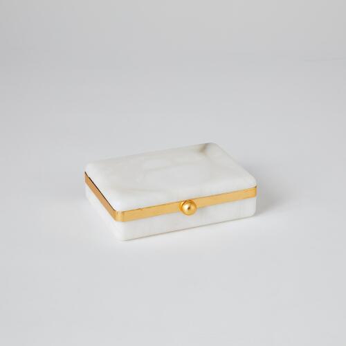 Gold Band Swivel Alabaster Box