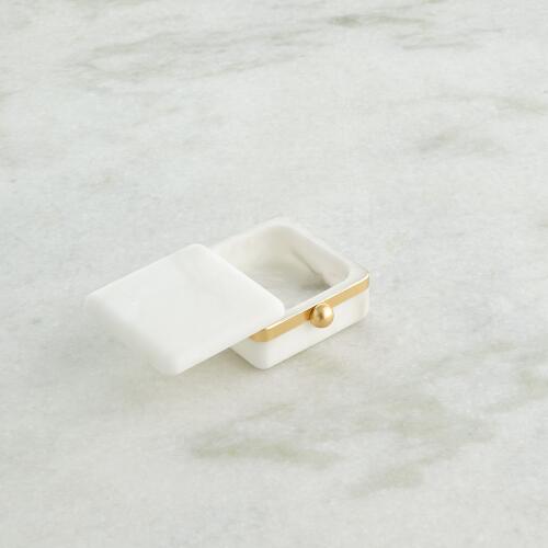 Gold Band Swivel Alabaster Box