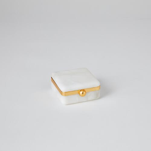 Gold Band Swivel Alabaster Box