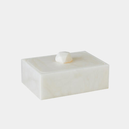 Isla Facet Knob Alabaster Box