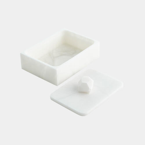 Isla Facet Knob Alabaster Box