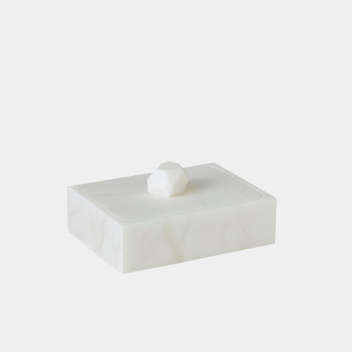 Isla Facet Knob Alabaster Box
